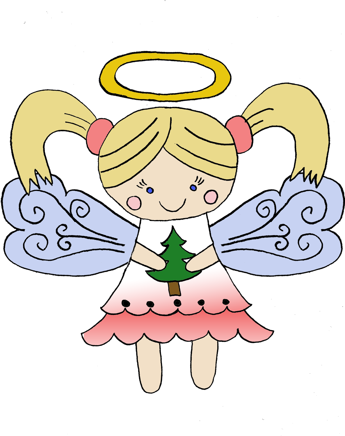 Eri Doodle Designs And Creations - Little Christmas Angel Embroidery Design (1200x1500)
