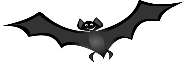 Flying Bat Clip Art - Clip Art Bat Flying (600x204)