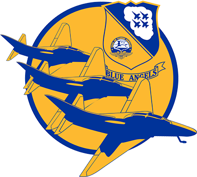 Blue Angels T-shirt - Blue Angels Logo Banner (400x359)