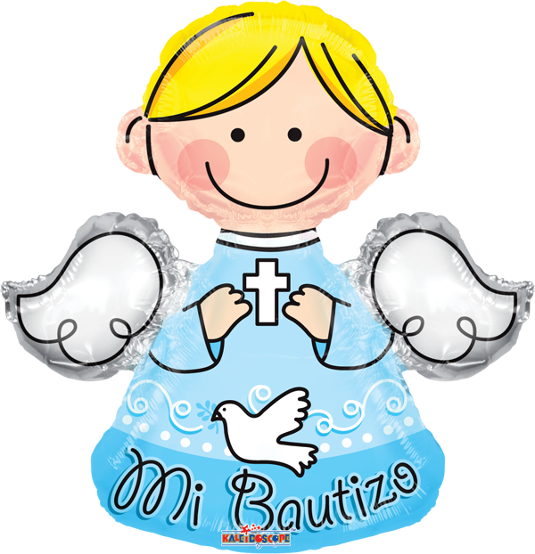 Mi Bautizo Angel Azul Shape 14 - Imagenes De Angelitos De Bautizo (600x622)