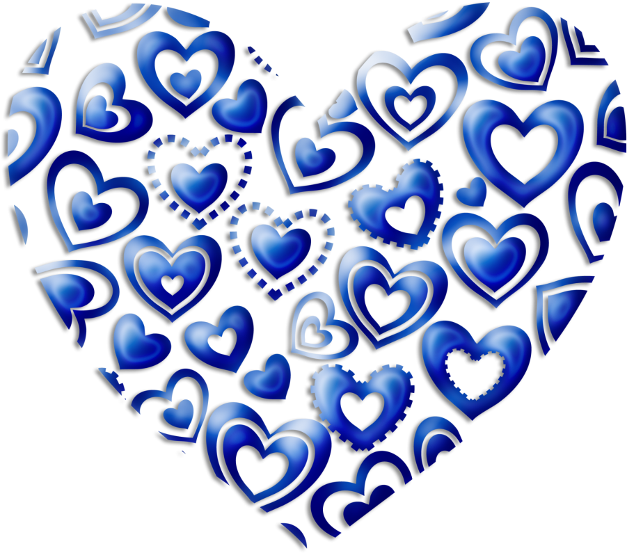 Blue Hearts, Album, Clip Art, Letters, Angels, Hearts, - Loveloveu Love Throw Pillow Case 12 X 20 Inches / 30 (1000x930)