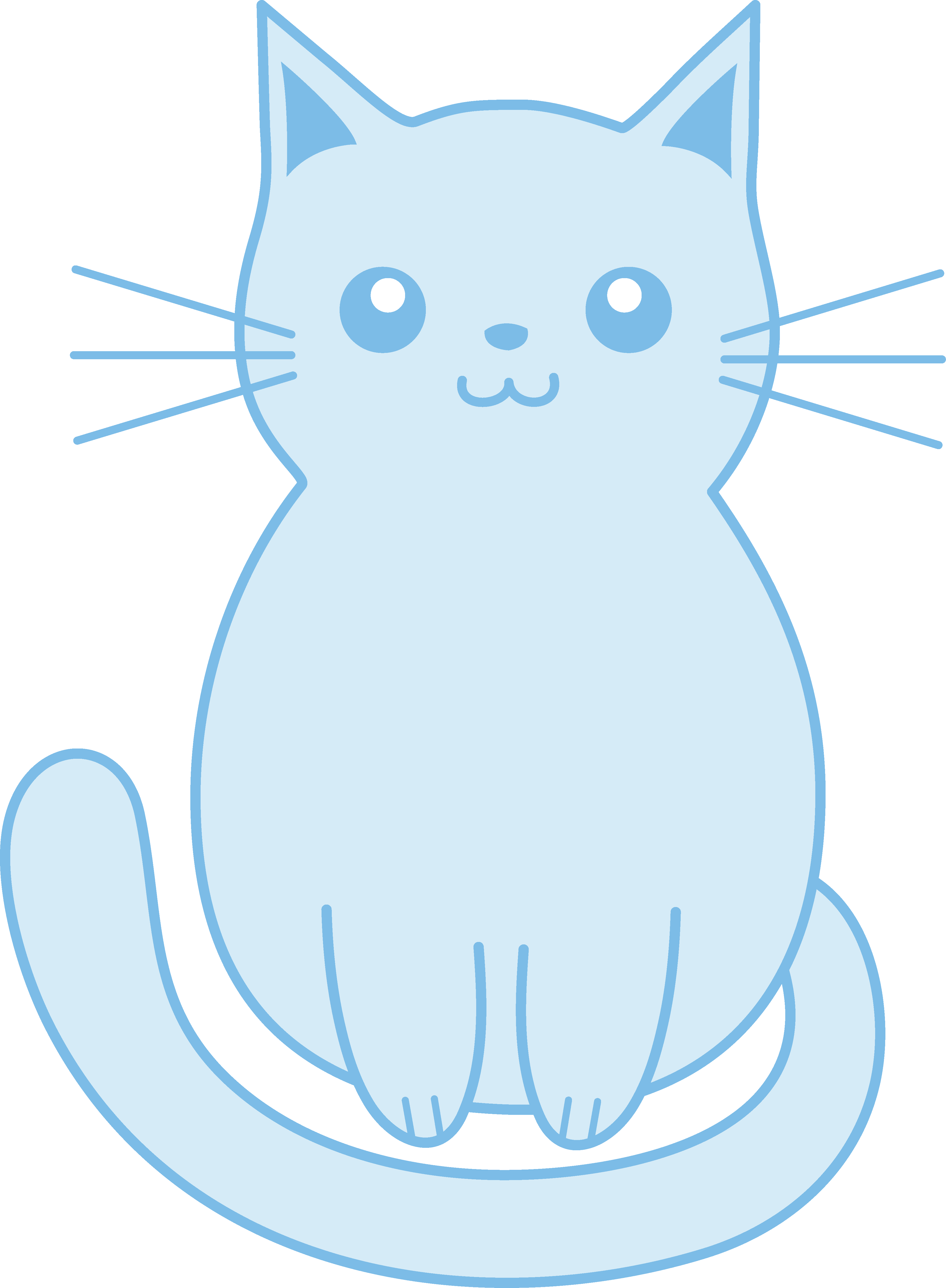 Kittens Clipart Blue Cat - Blue Cat Cartoon Pinart (3872x5274)