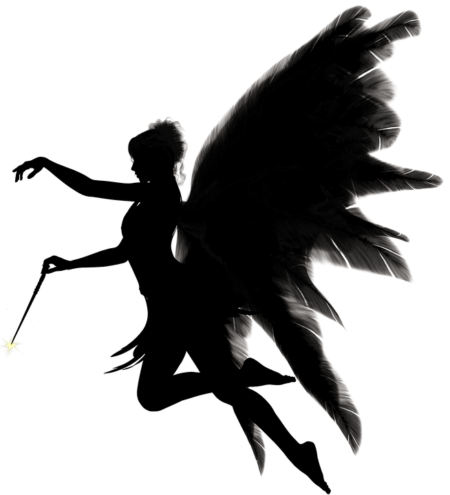 Free Photo Gold 3d Angel Black Fly Wing Png Isolated - Dark Angel Angel Png (654x720)