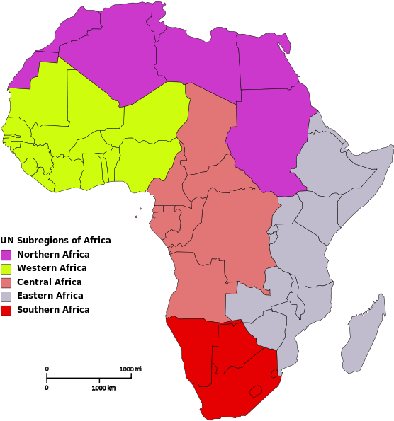 Benin, Burkina Faso, Cape Verde, Cote D - Regions Of Africa Map (1200x1230)