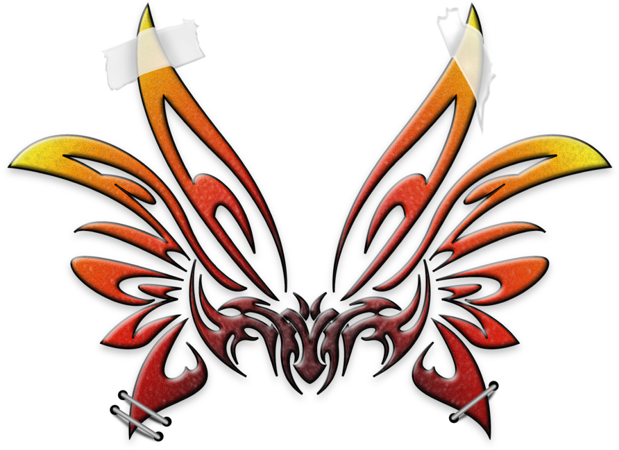 Alien Wings Tribal Tattoo Stencil - Alien Tribal Png (900x750)