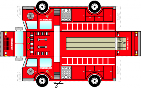 Foldable Fire Truck - Camion De Bomberos Golosinero (480x617)