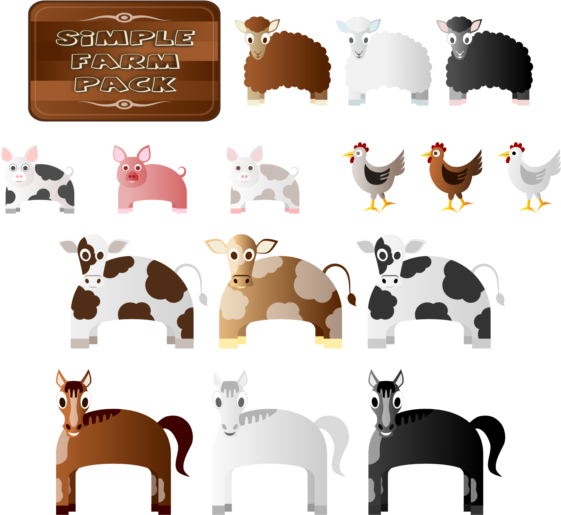 Simple Farm Animals Scallywag March Clipartist - 10 Small Farm Animals (1979x1821)