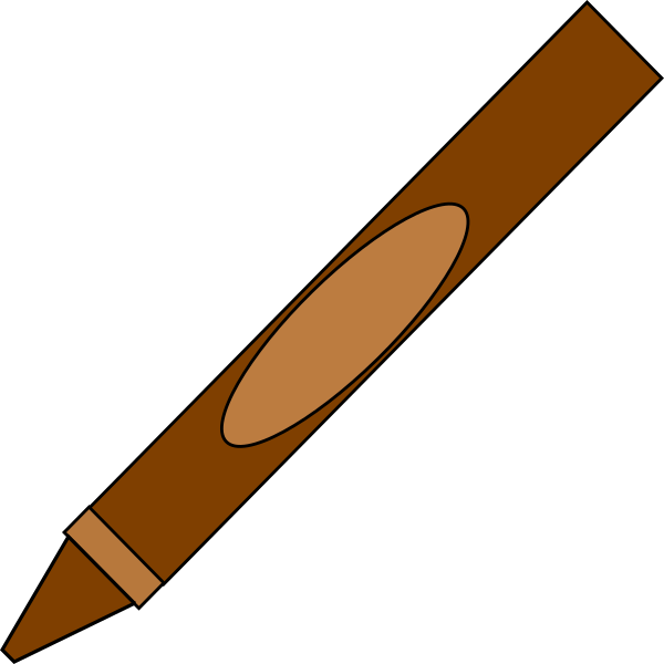 Brown Crayon Clip Art - Clip Art (600x600)