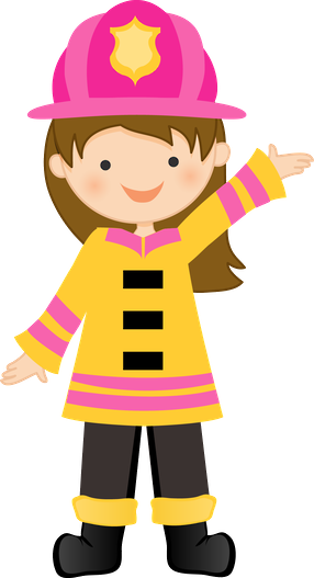 Bombeiros E Polícia - Girl Firefighter Clipart (286x527)