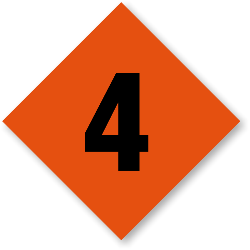 Military Dod Symbol 4 Moderate Fire Hazard Label - Fire Hazard Symbols (800x800)