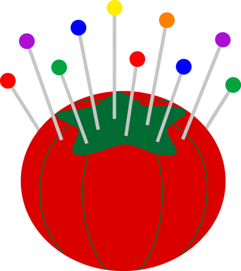 Pin Cushion With Pins - Pin Cushion Clip Art (490x550)