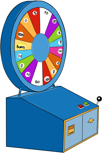 Free Retro Slot Machine Clip Art - Wheel Of Fortune Clipart (498x674)