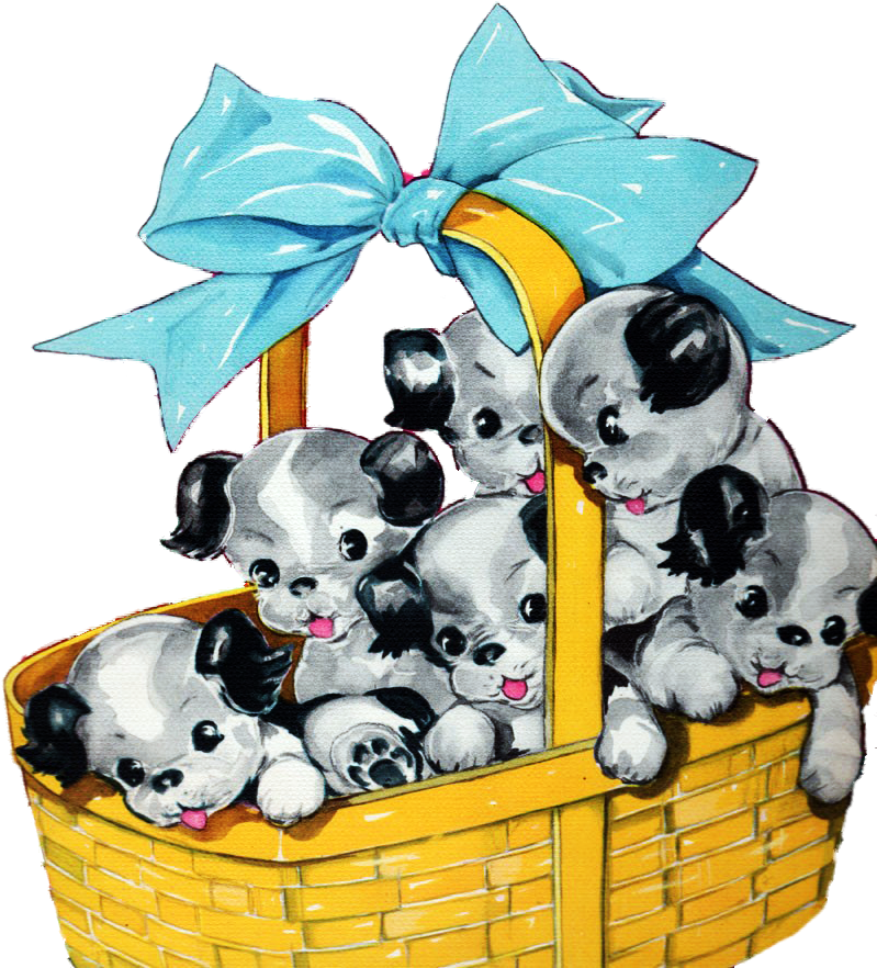 Vintage - Vintage Puppy Clipart (800x891)