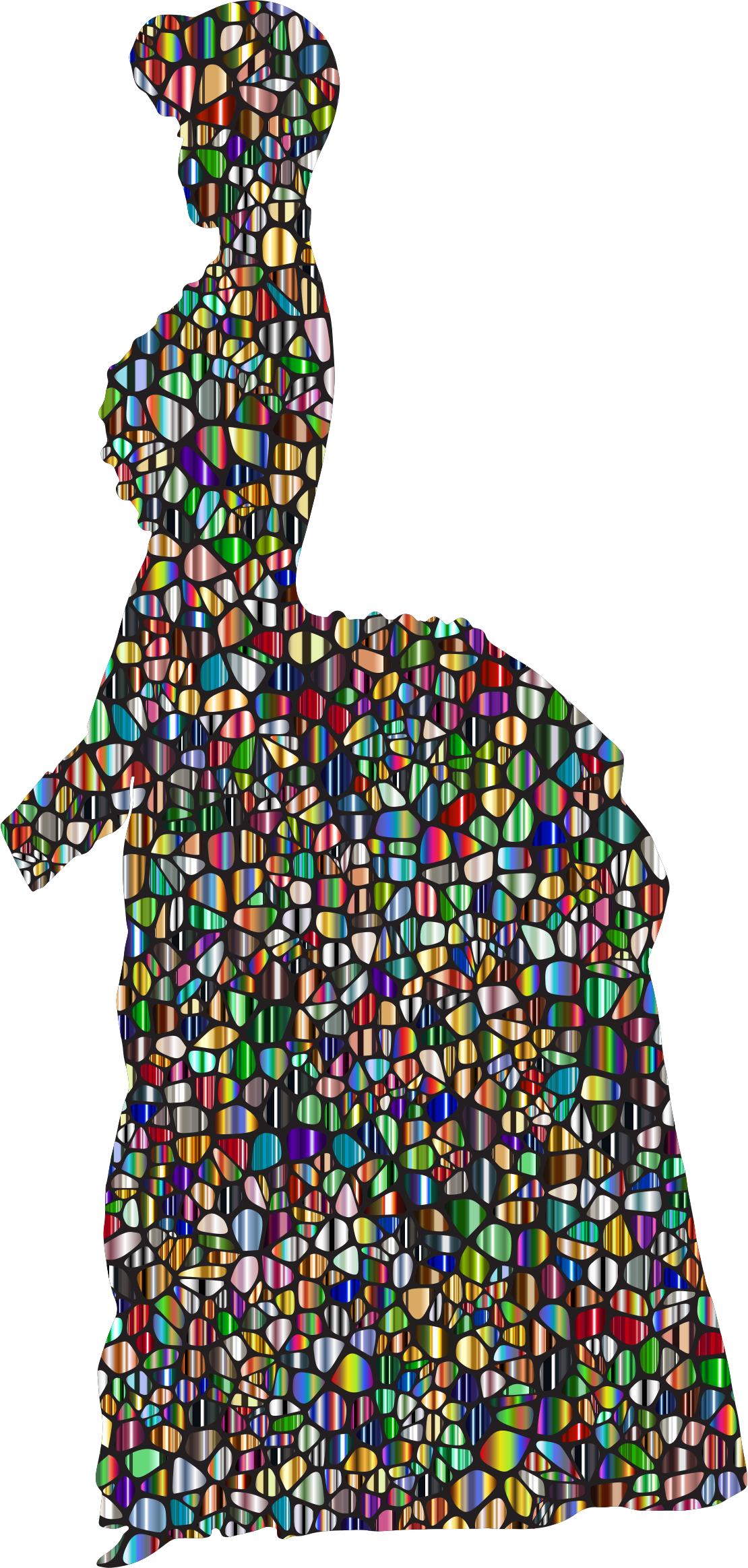 Clipart - Victorian Woman Silhouette (1110x2328)