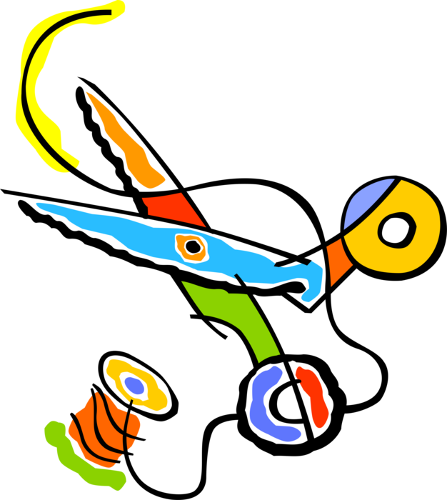 Vector Illustration Of Needle, Thread, Scissors, Sewing - Interfacing (626x700)