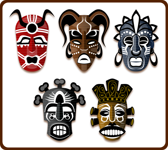Tribal Masks Scalable Vector Graphics Svg - Tribe Masks (555x495)