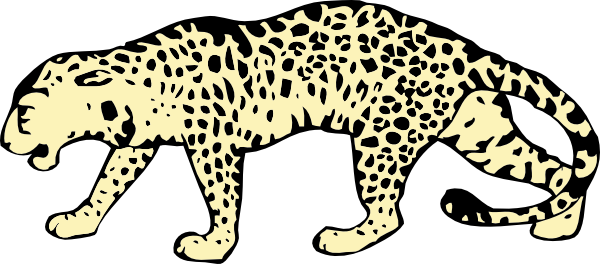 Leopard Clip Art - Custom Cheetah Shower Curtain (600x264)
