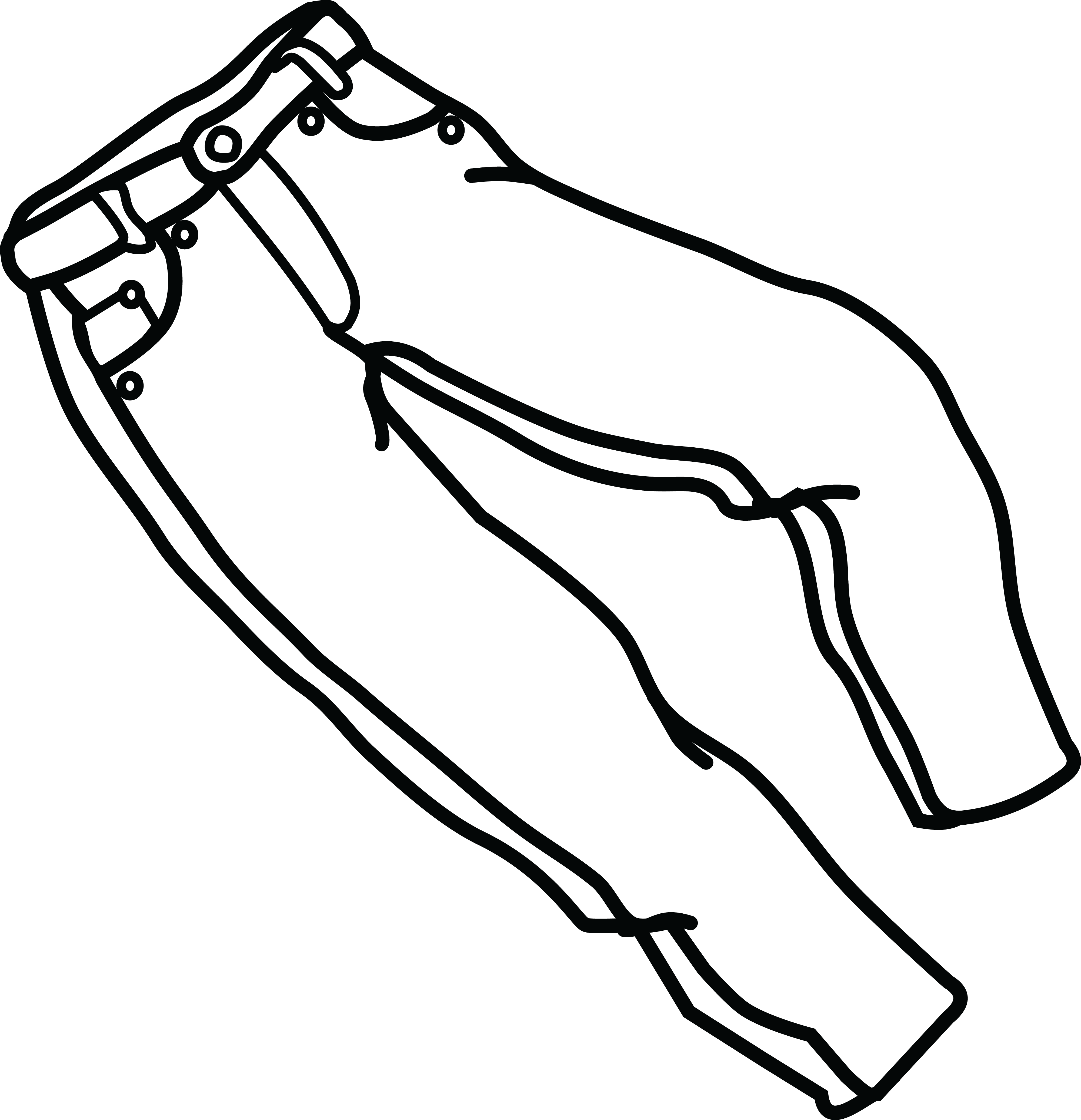 Free Clipart Of A Pair Of Jeans - Jeans Clipart Black And White (4000x4141)
