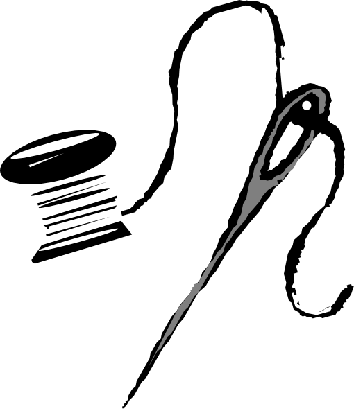 Tilted Spool With Needle Clip Art - Spool And Needle Clip Art (510x593)