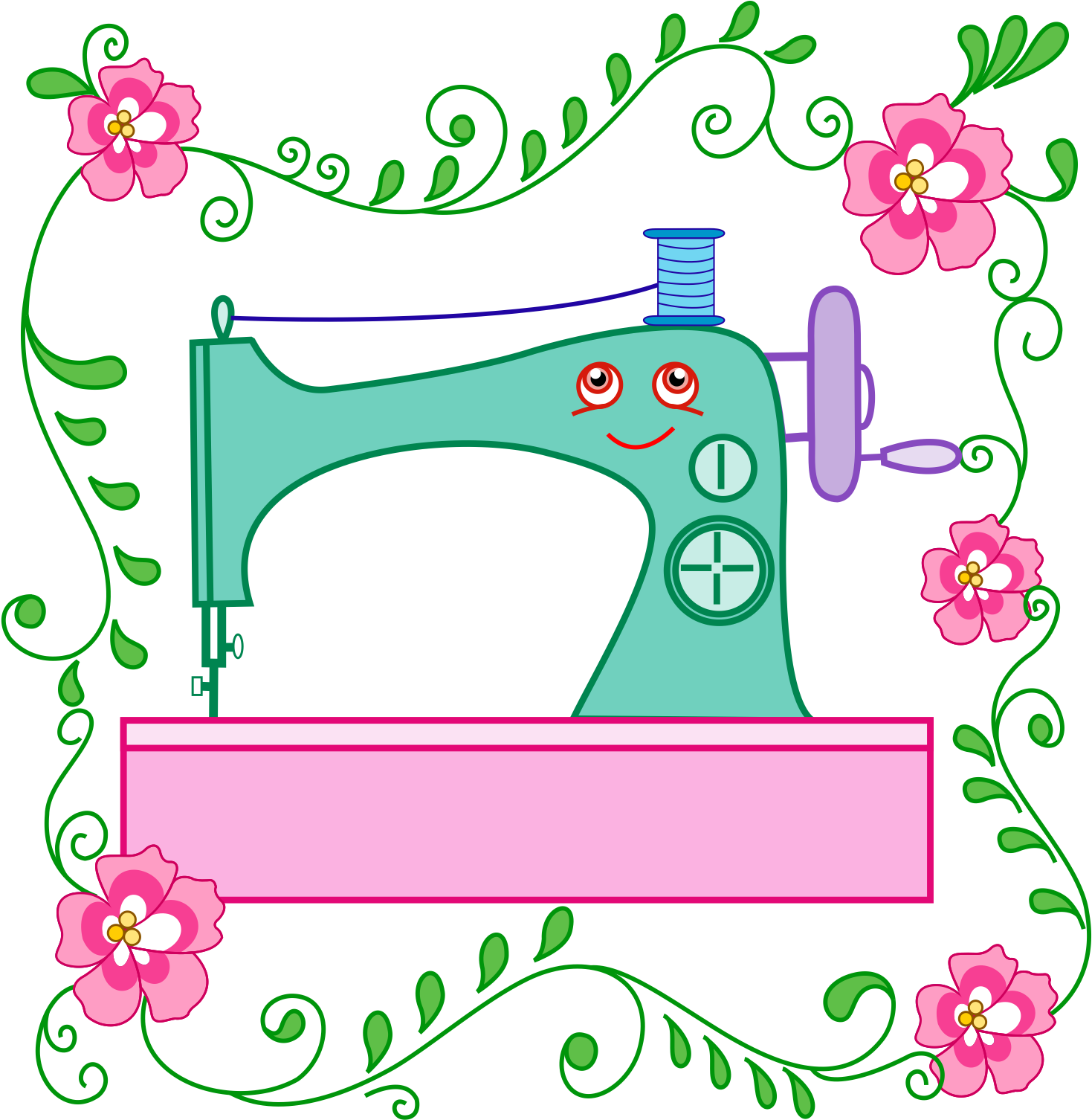 Whimsical Sewing Characters Is A Downloadable Machine - Caricatura Imagenes De Maquinas De Coser (1500x1508)
