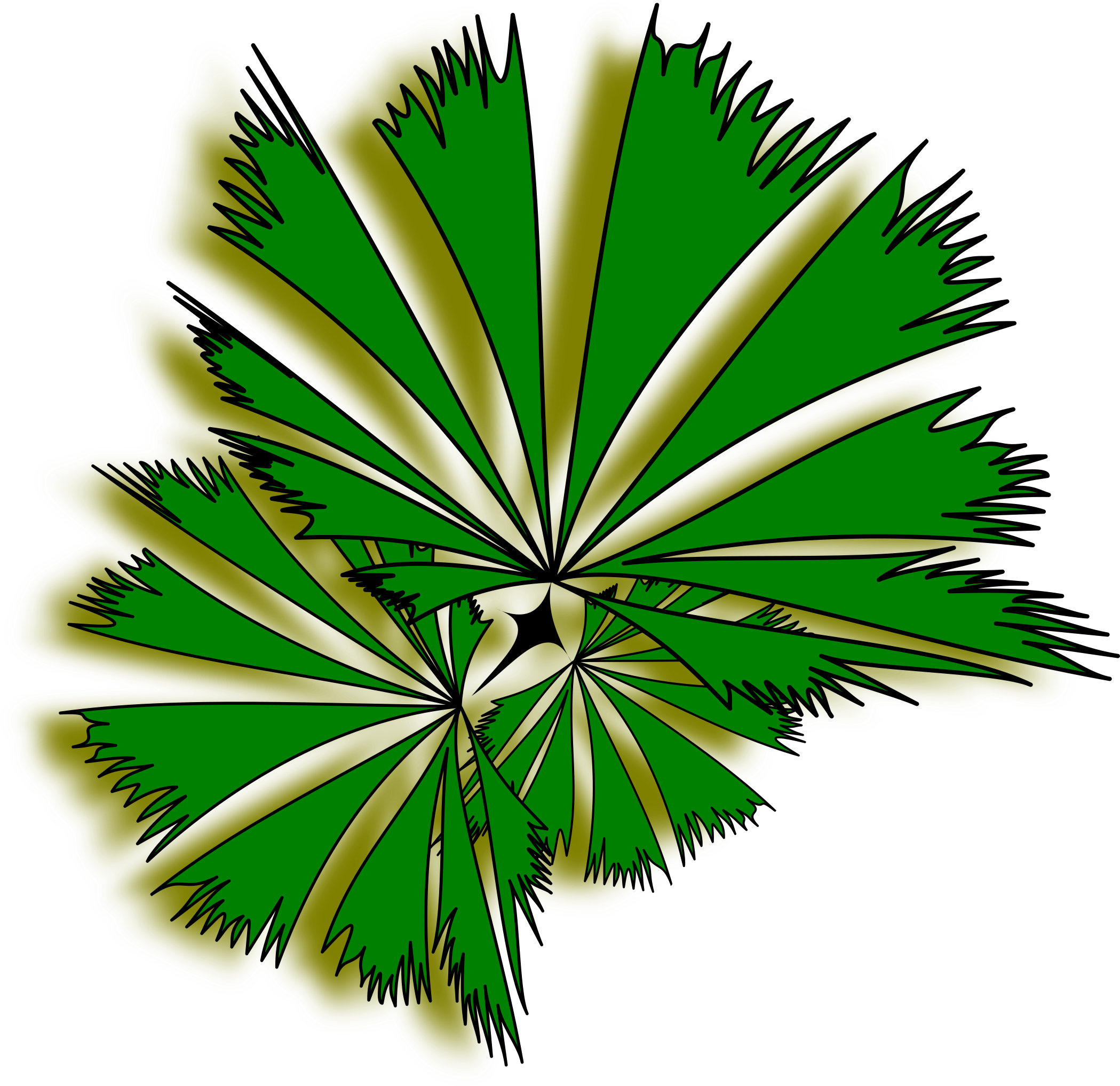 Palm Tree Clip Art Top View Clipart - Palm Tree Top View Clipart (2400x2400)