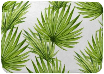 Watercolor Tropical Palm Leaves Seamless Pattern - Art Print: Allen's Tropic Day 1, 13x13in. (400x400)