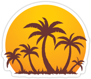 Palm Tree Sun Clipart (375x360)