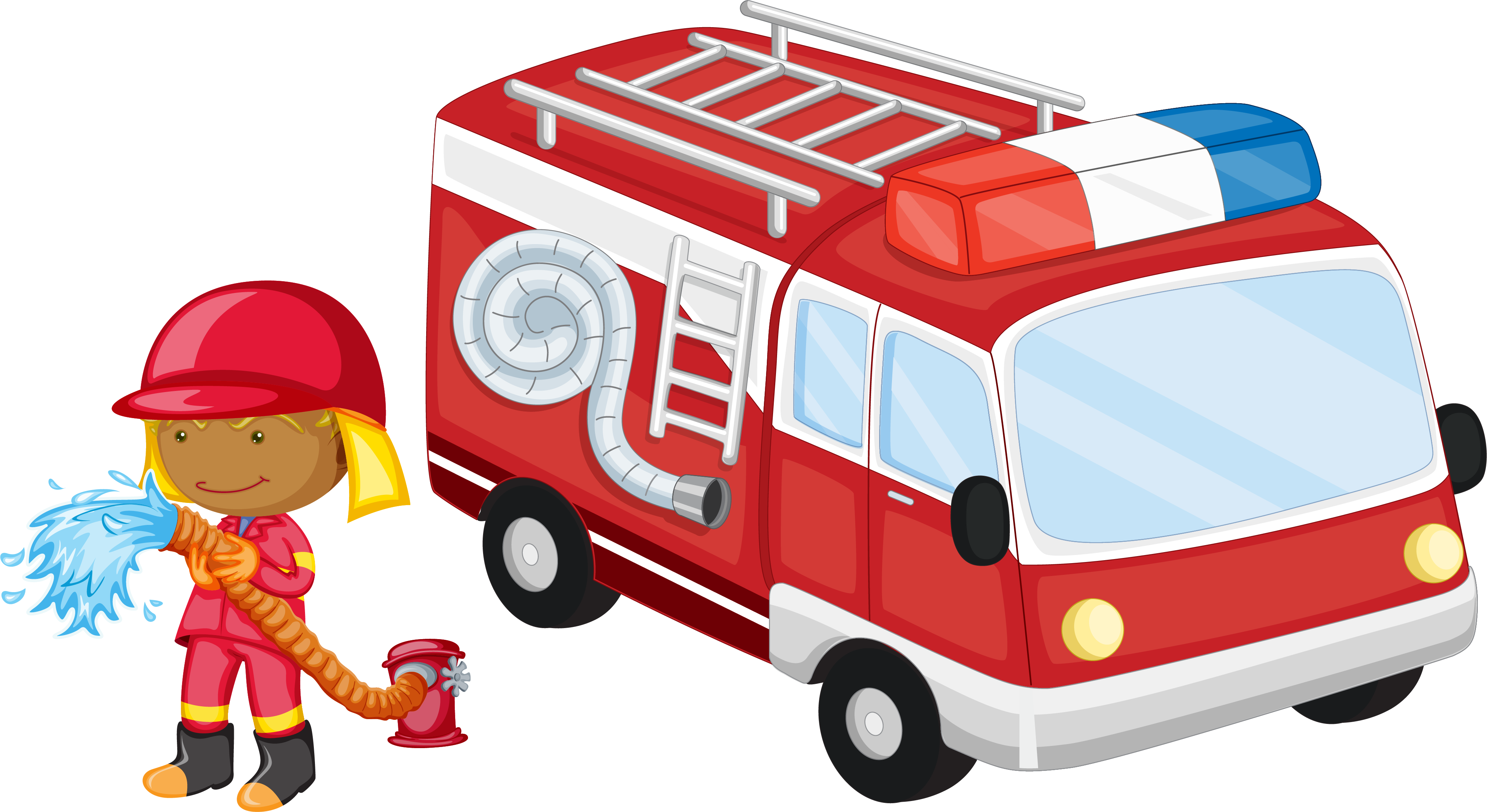 Fire Engine Poster Cartoon - Make A Match Baby Puzzle Games Group Matching For 24 (4051x2212)