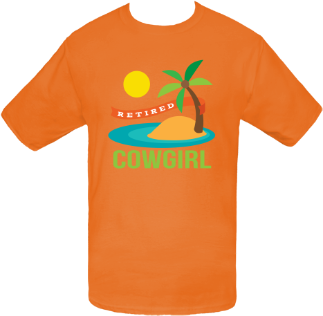 Retired Cowgirl T-shirts Has Colorful Tropical Island - Televerket T Shirt (480x480)