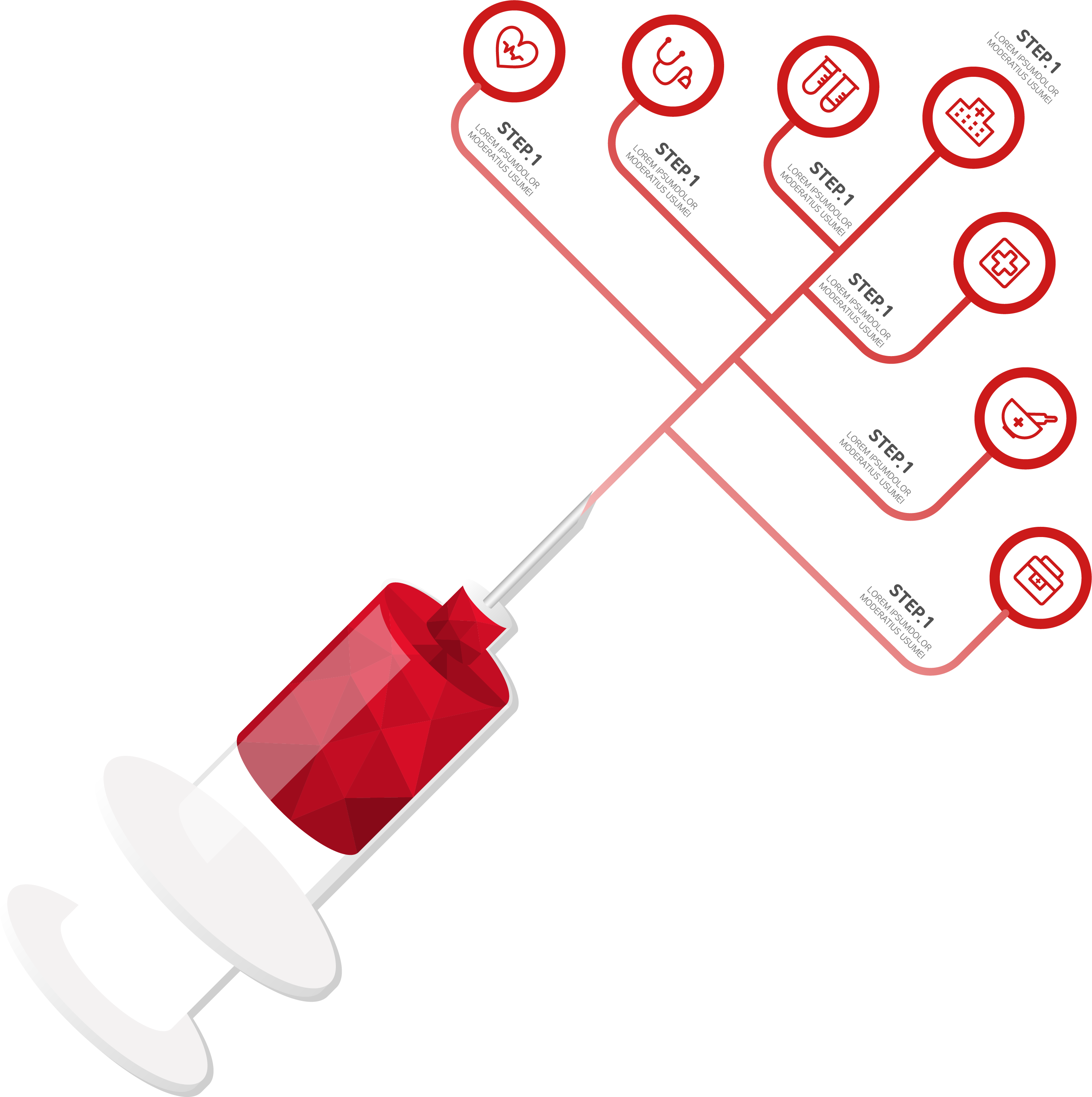 Syringe Red Hypodermic Needle Sewing Needle - Syringe Red Hypodermic Needle Sewing Needle (3001x3013)