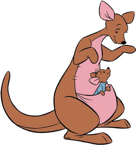 Pin Free Animated Mothers Day Clipart - Winnie The Pooh Kanga And Roo (450x478)
