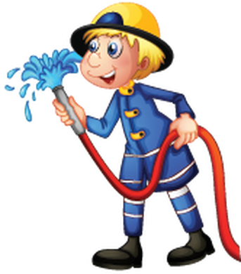 Firemen - Clipart - Fireman Cartoon No Background (343x399)
