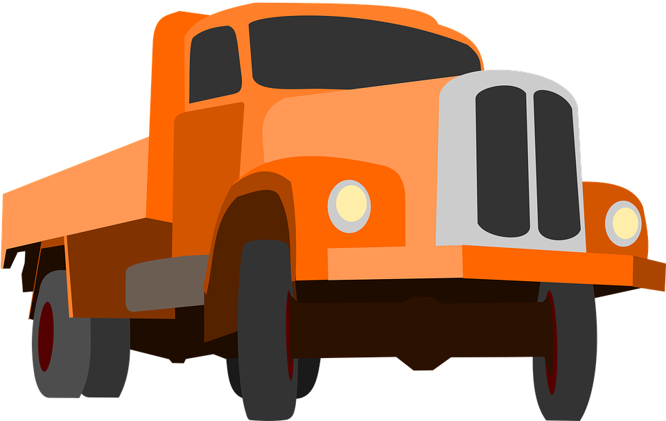 Firemen Clipart 24, - Png Hd Truck Orange (960x628)