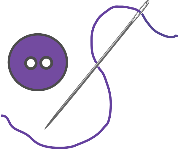 Needle And Thread And Button Clipart (600x501)