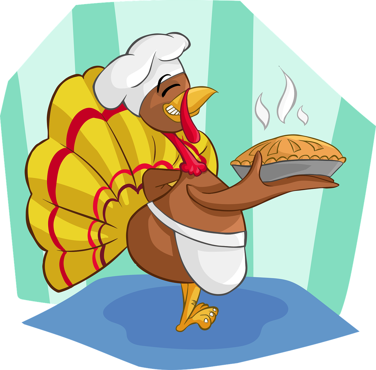 Fireman Cliparts 19, - Turkey Holding A Pie (1024x1008)