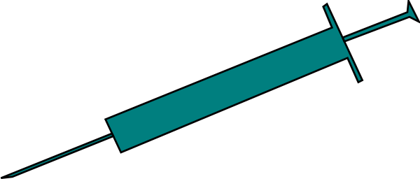 Teal Syringe Injection Clip Art At Clker - Syringe (600x256)