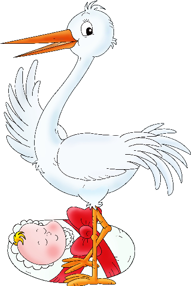 Stork Carrying Baby Girl - Stork (600x600)