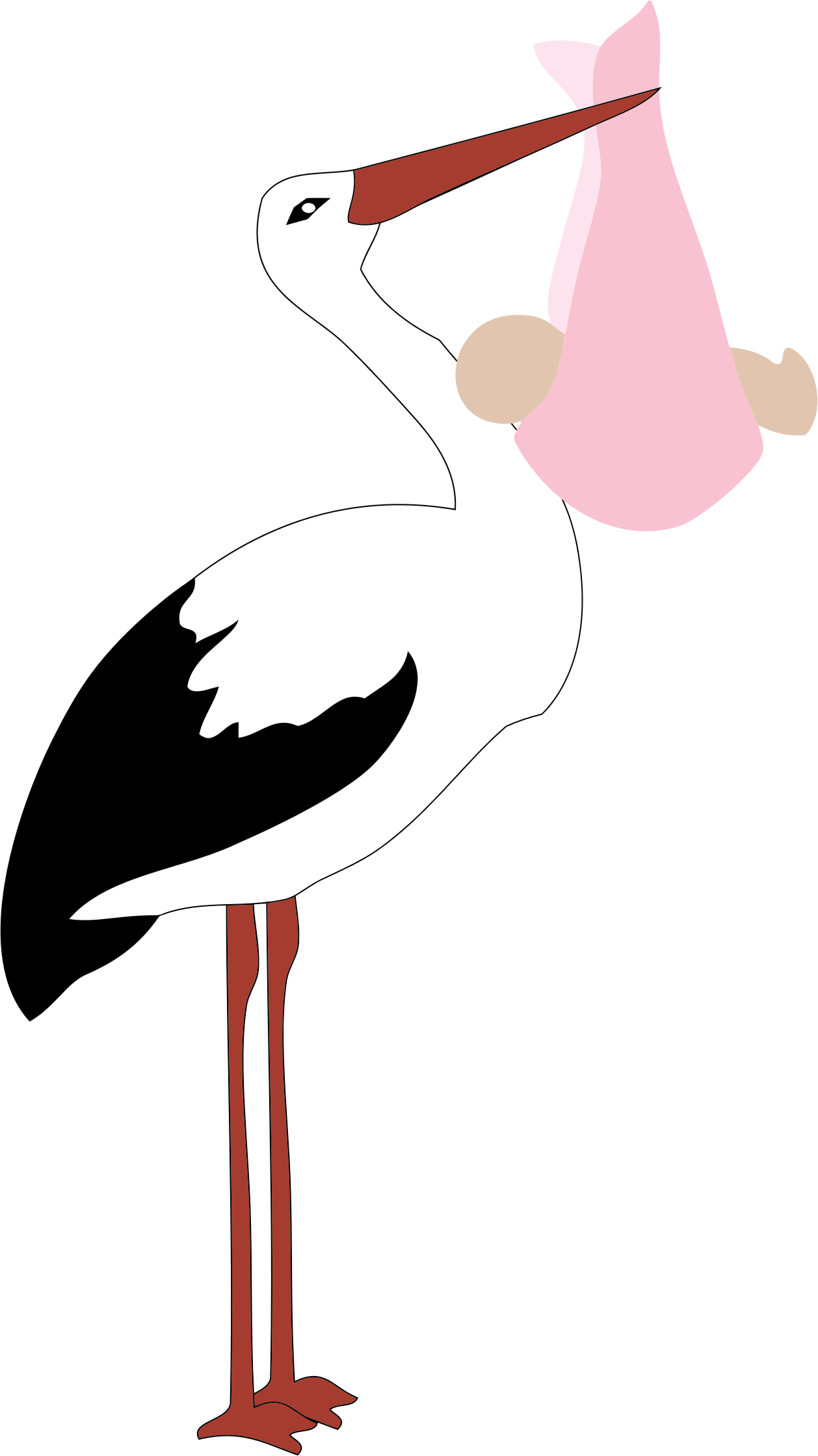 Big Image - Baby Girl Stork Greeting Cards (1258x2240)
