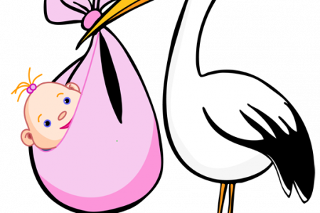 Stork Carrying Baby Boy Cartoon Clip Art Images - Stork Clipart (450x300)