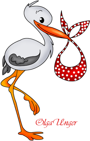 Más Sobre Baby Shower Y Lindos Detallitos - Dibujos De Cigueñas (374x500)