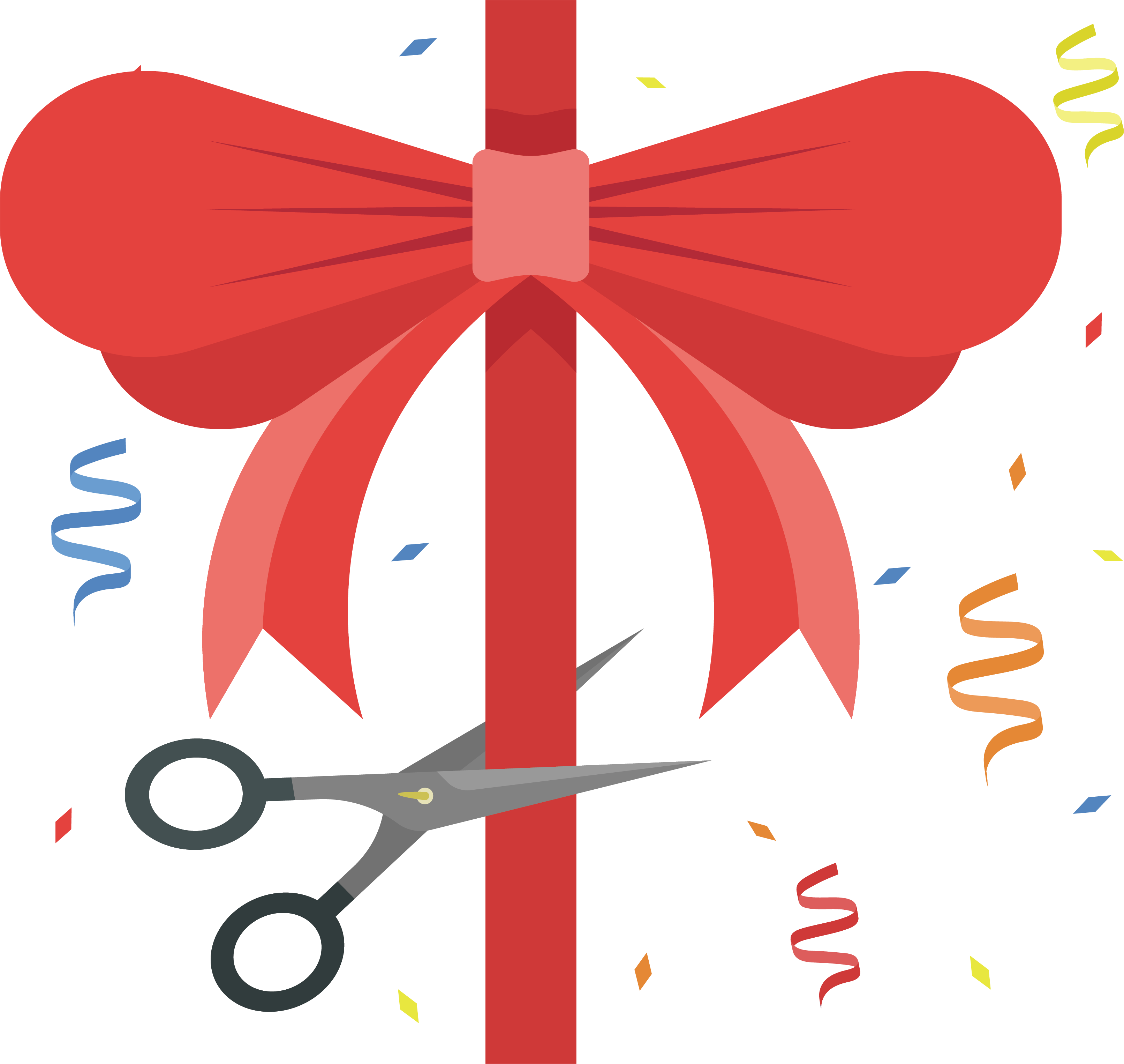 Red Euclidean Vector Ribbon Clip Art - Corte De Cinta Png (3223x3049)