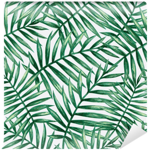 Watercolor Tropical Palm Leaves Seamless Pattern - Papier Peint Feuille De Palmier (400x400)
