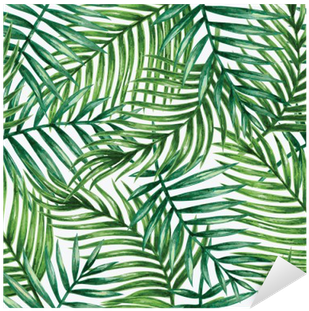 Watercolor Tropical Palm Leaves Seamless Pattern - Palm Leaves Pattern Free (400x400)
