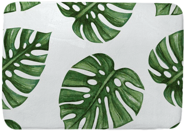Watercolor Tropical Palm Leaves Seamless Pattern - Palm Leaf Wrapping Paper (400x400)
