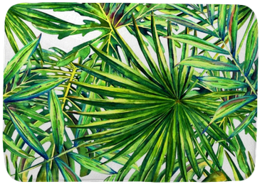 Seamless Floral Pattern With Watercolor Tropical Palm - Papel Pintado Palmera (400x400)