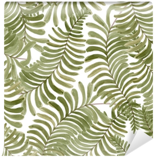 Watercolor Seamless Pattern With Fern Frond Palm Leaves - Frond (400x400)
