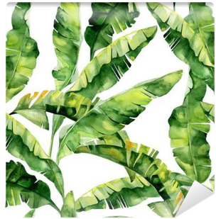 Seamless Watercolor Illustration Of Tropical Leaves, - Papel De Parede Folhas (400x400)