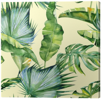 Seamless Watercolor Illustration Of Tropical Leaves, - Tropikal Yaprak Duvar Kağıdı (400x400)