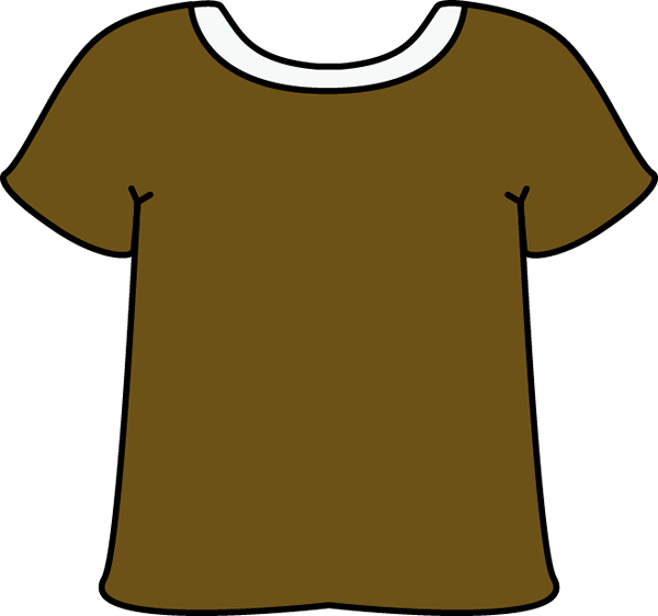 Brown Tshirt With A White Collar - T Shirtclipart (600x562)