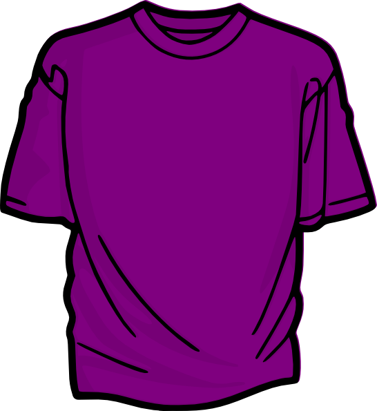 Purple T Shirt Clip Art At Clker - T Shirt Template Purple (546x595)